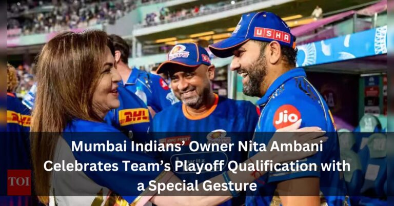 Mumbai Indians’ Owner Nita Ambani Celebrates Team’s Playoff Qualification with a Special Gesture